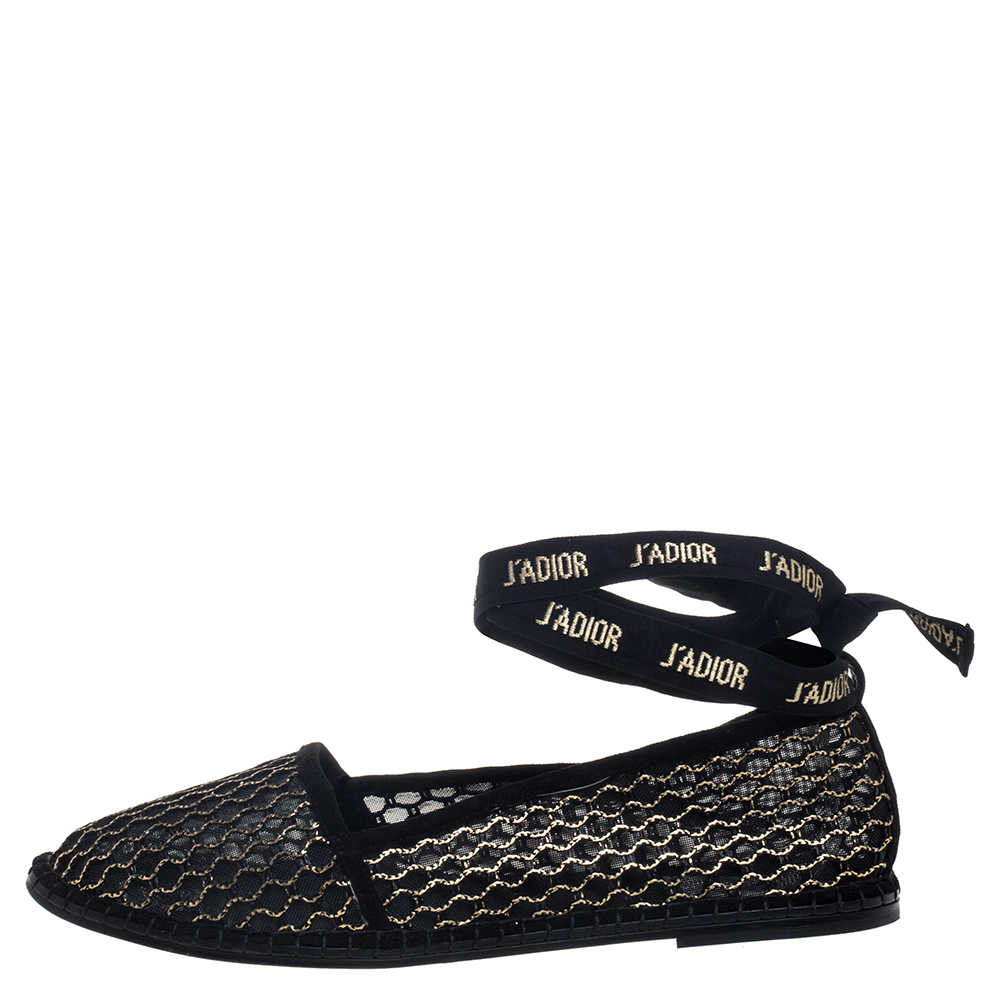 

Dior Black Mesh And Suede Nicely D Espadrilles Size