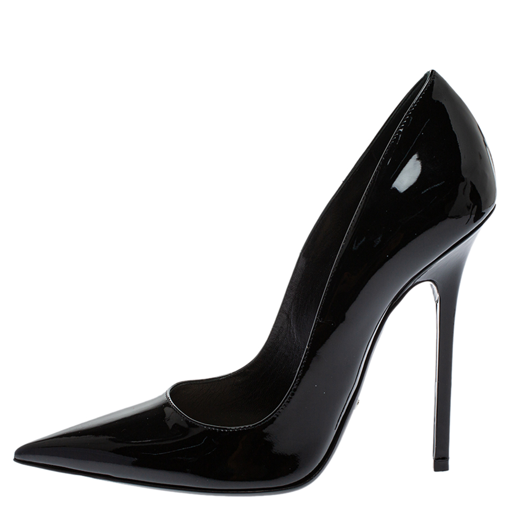 

Dior Black Patent Leather Cherie Pointed Toe Pumps Size