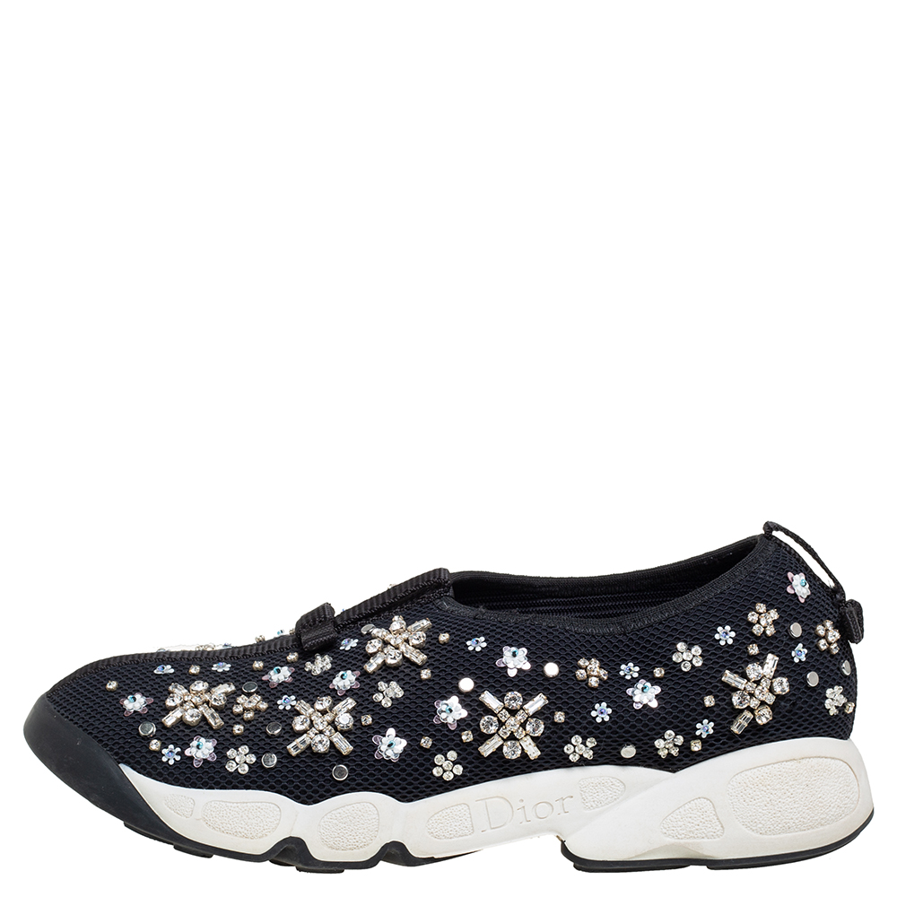 

Dior Black Mesh Fusion Embellished Sneaker Size