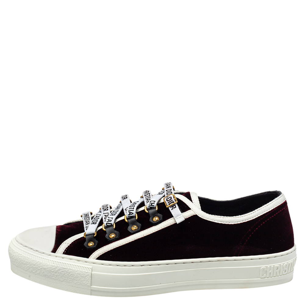 

Dior Burgundy Velvet WalkN`Dior Low Top Sneaker Size