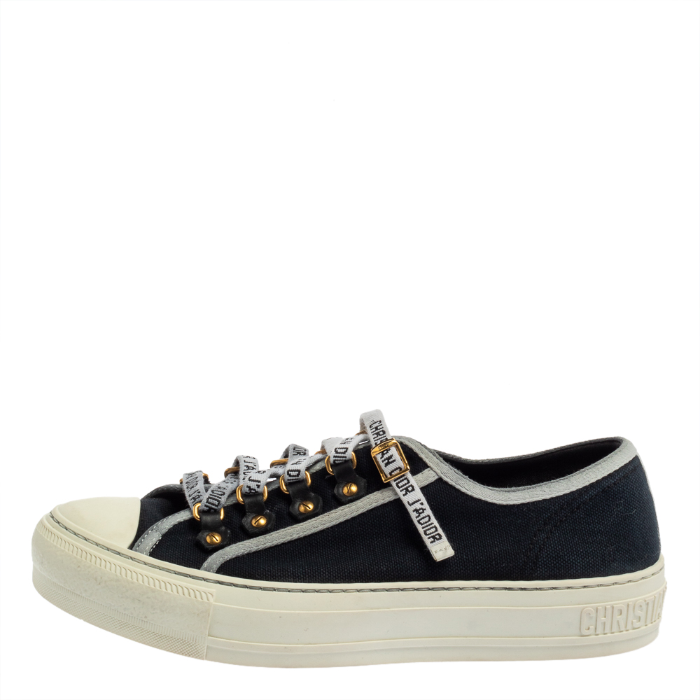 

Dior Black Canvas Walk'n'Dior Low Top Sneakers Size