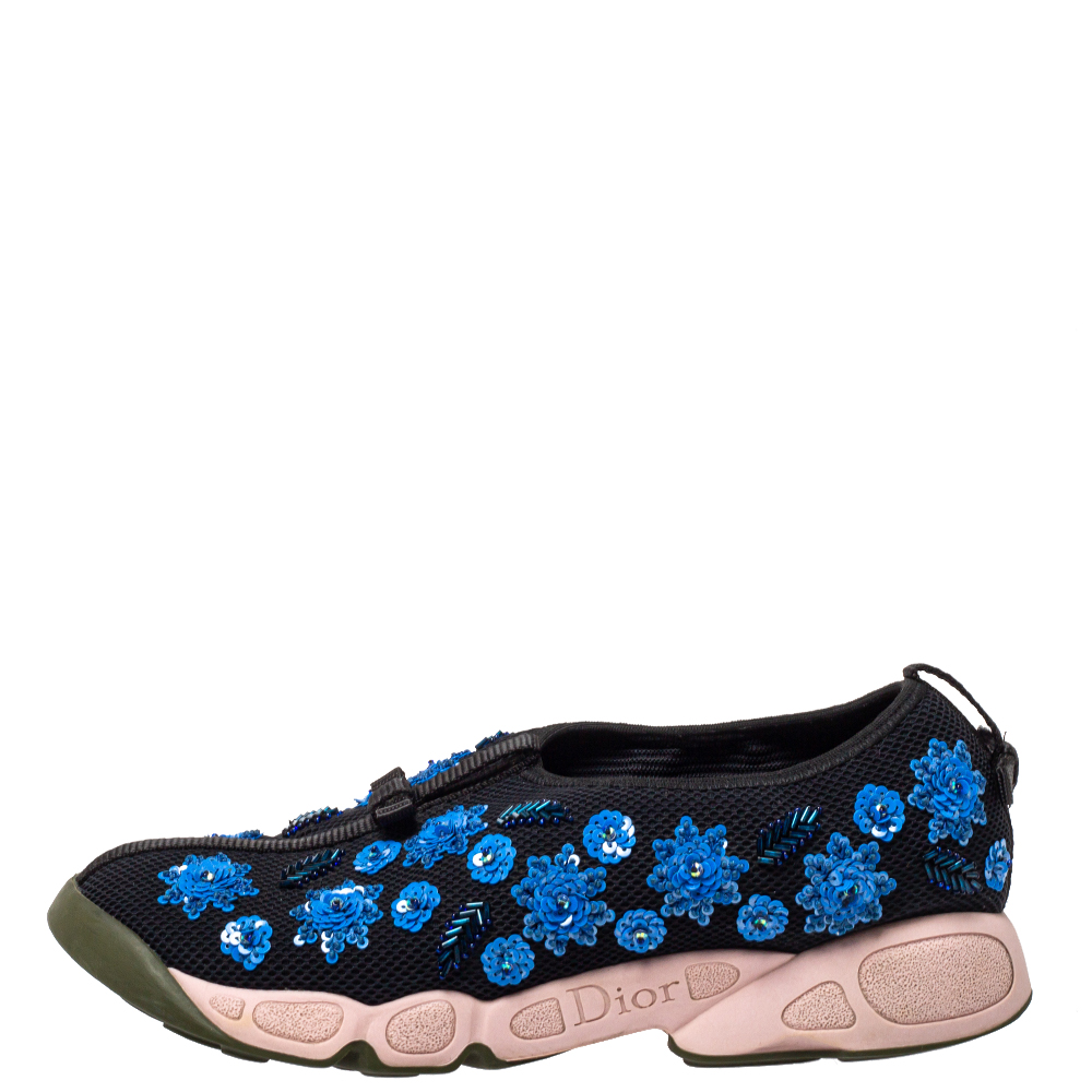 

Dior Black Mesh Fusion Embellished Sneakers Size