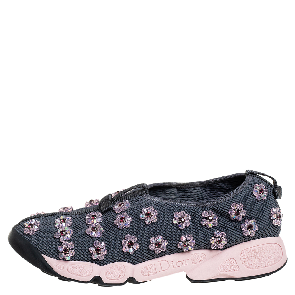 

Dior Grey Mesh Fusion Embellished Sneakers Size