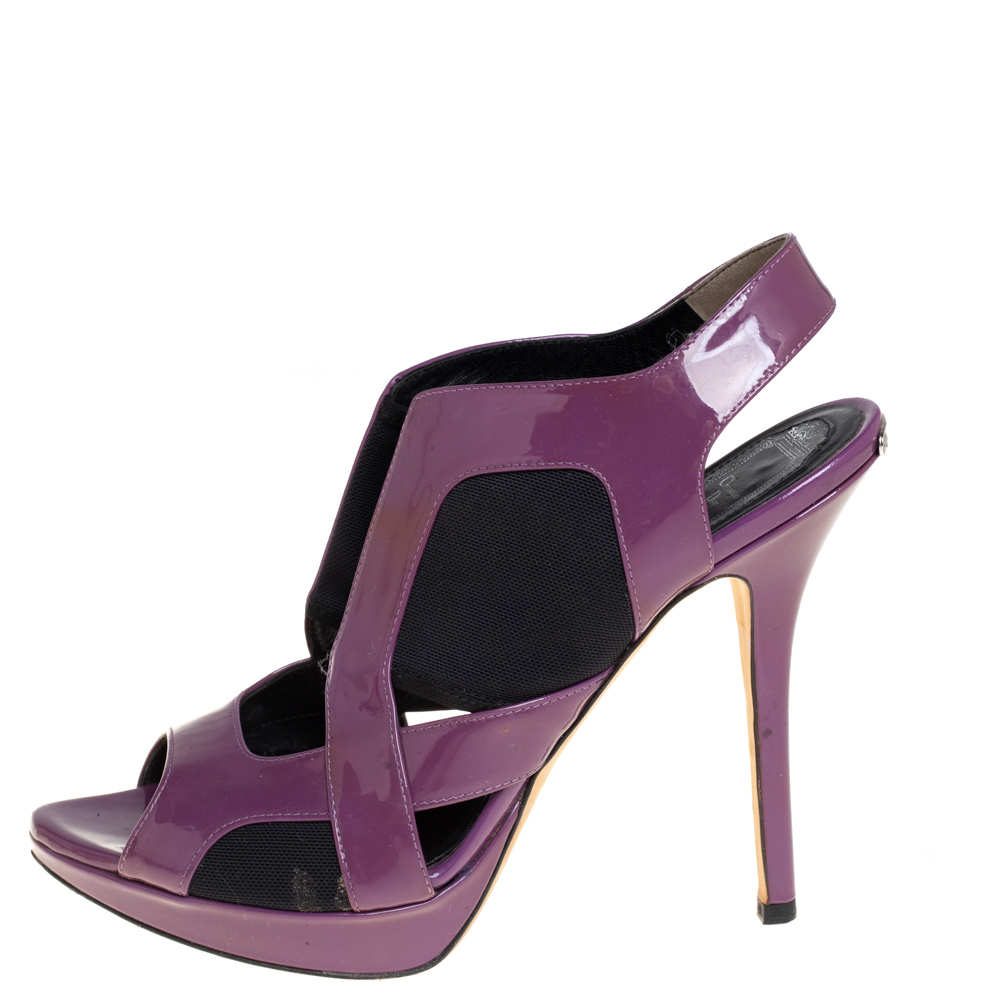 

Dior Purple Patent Leather Slingback Sandals Size