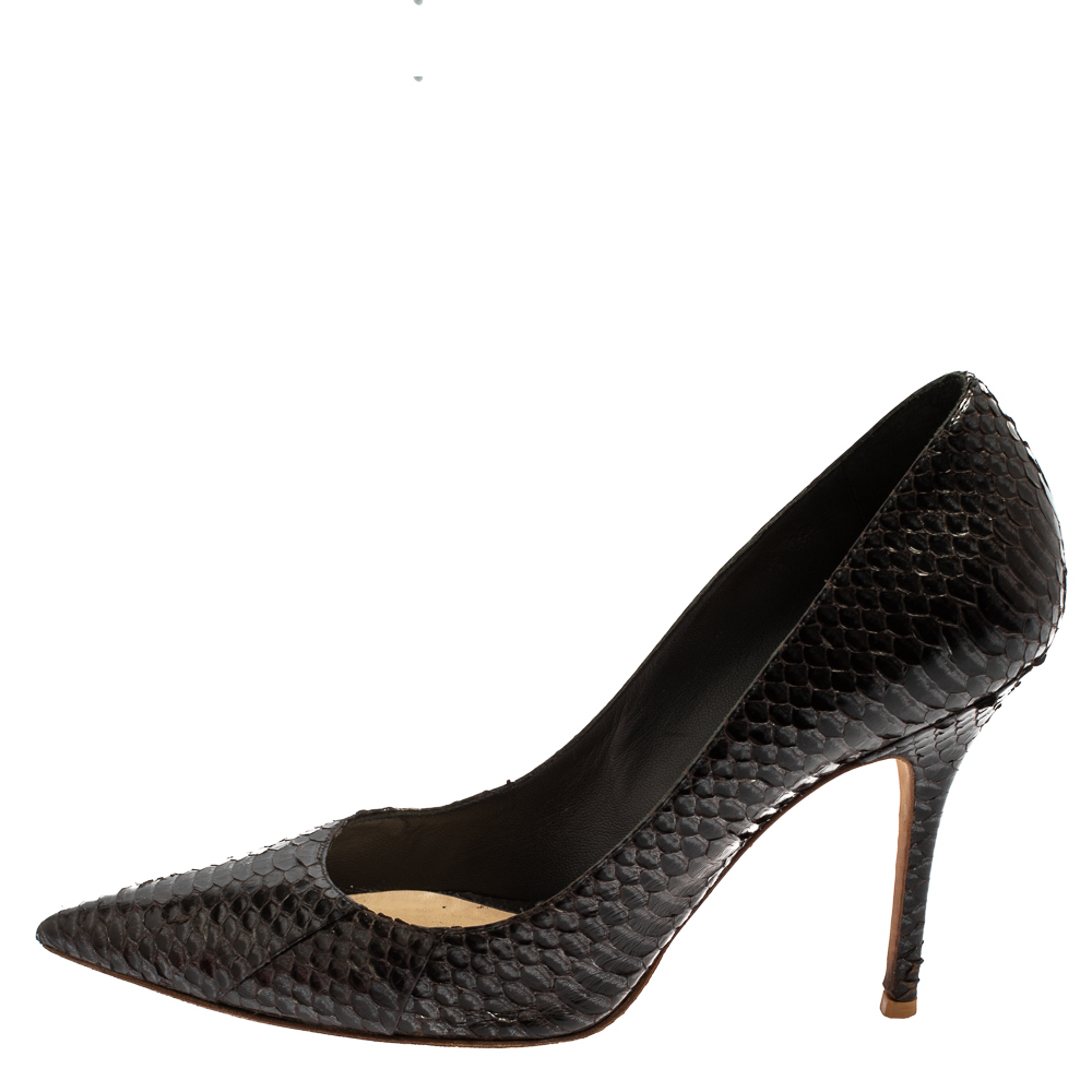 

Dior Black/Grey Python Cherie Pointed Toe Pumps Size