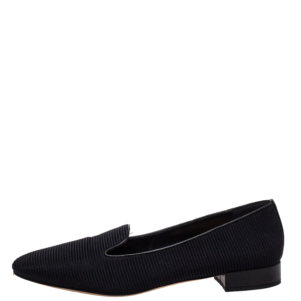 

Dior Black Knit Fabric Slip On Loafers Size