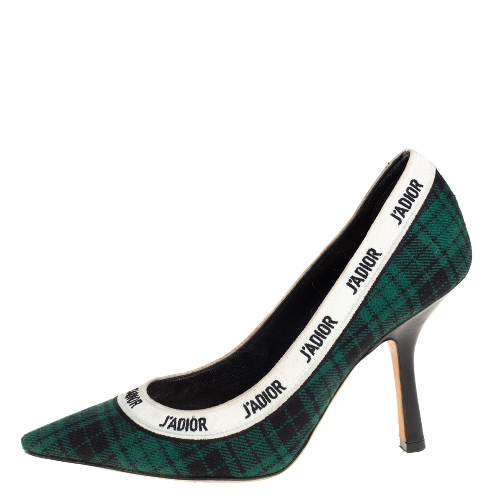 

Dior Green Plaid Print Canvas J'adior Pumps Size