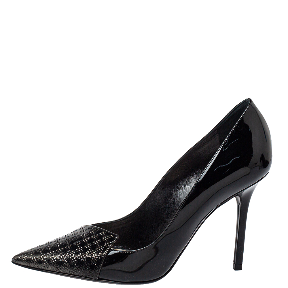 

Dior Black Patent Leather Microcannage Toe Pumps Size