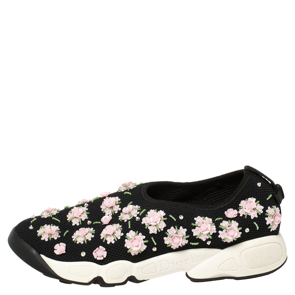 

Dior Black Mesh Fusion Embellished Slip On Sneakers Size