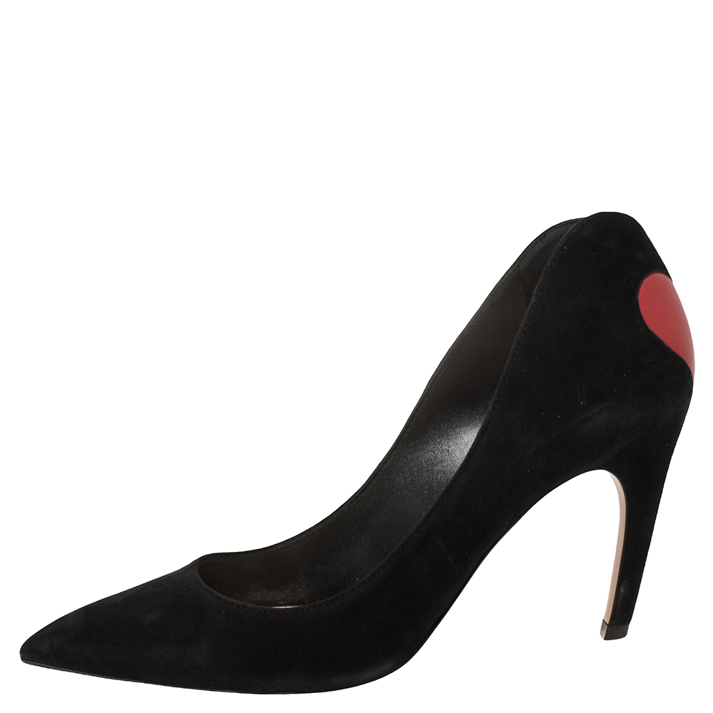 

Dior Black Suede And Red Leather Amour Pumps Size