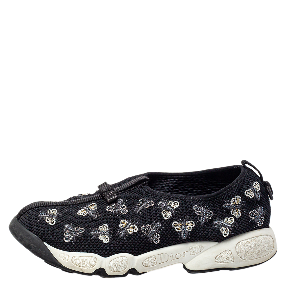

Dior Black Mesh Bee Fusion Sneakers Size
