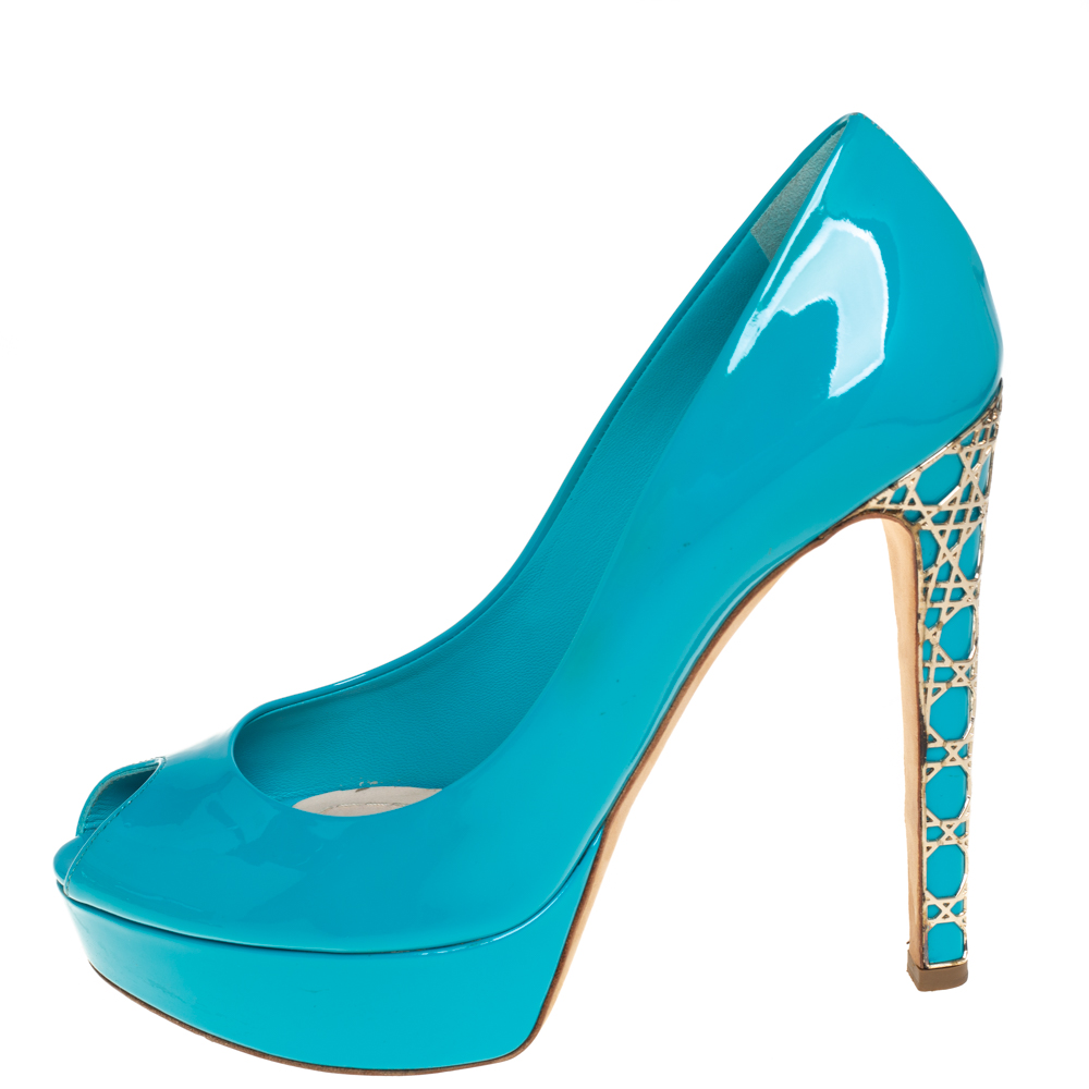 

Dior Blue Patent Leather Miss Dior Pumps Size