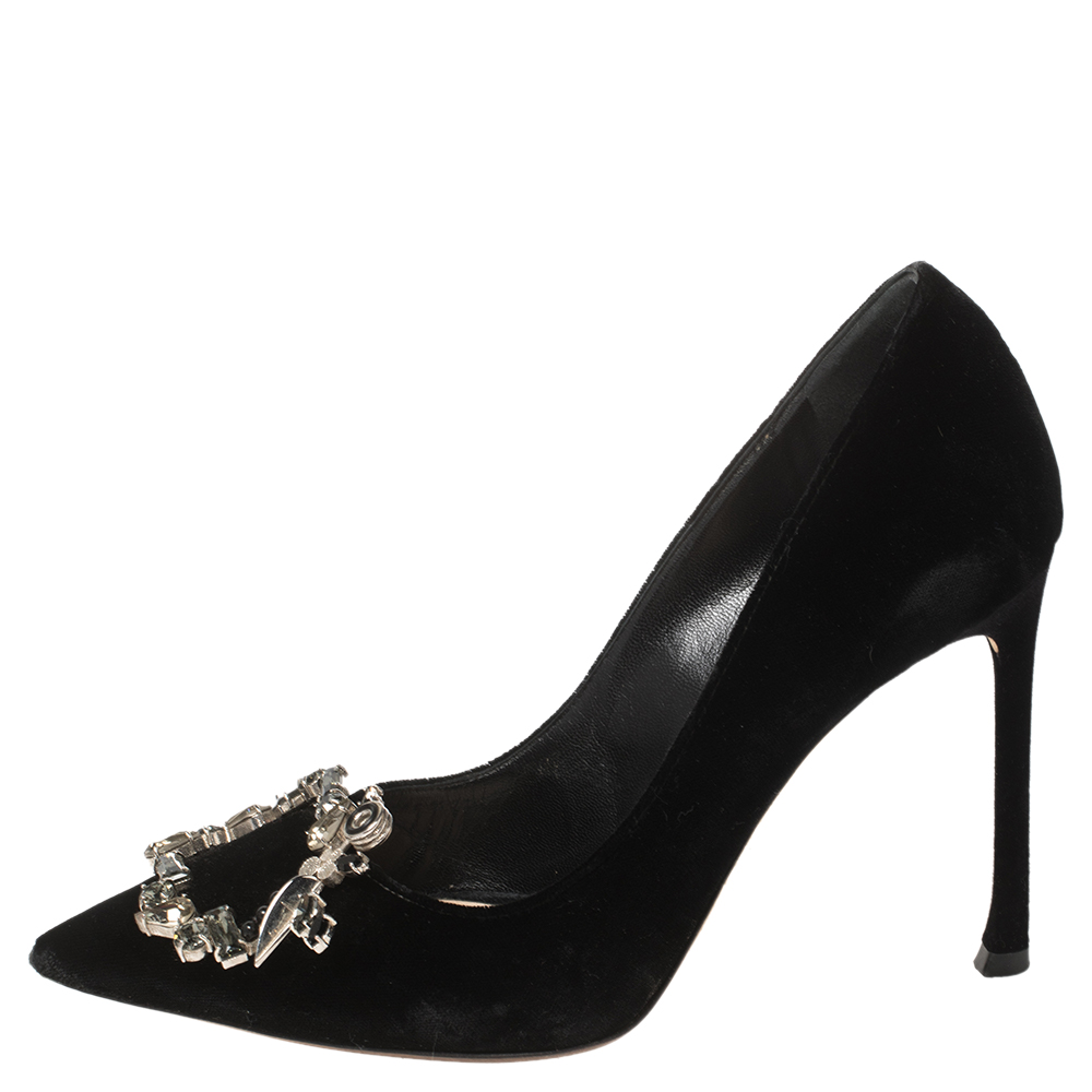 

Dior Black Velvet Tresor Pointed Toe Pumps Size