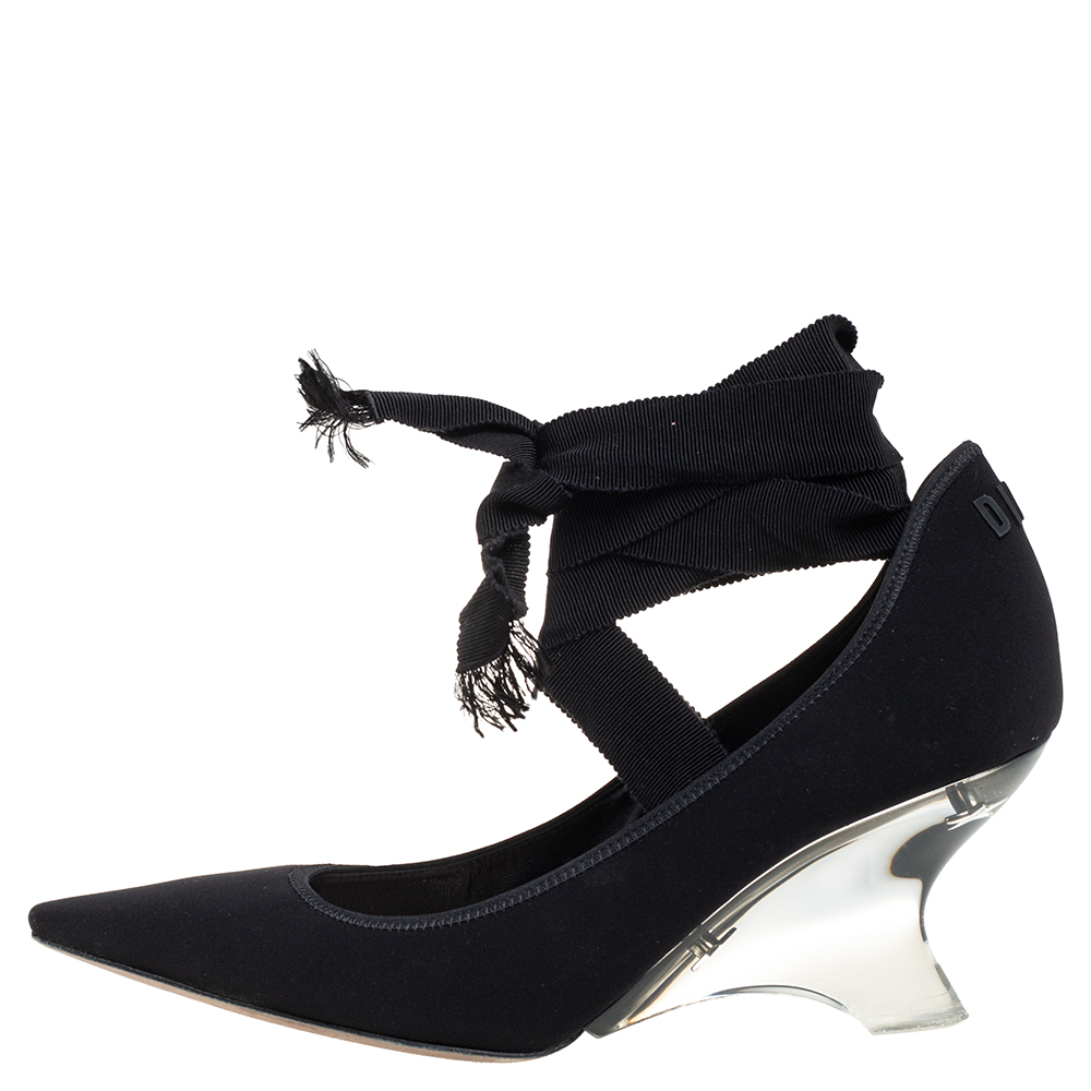 

Dior Black Fabric Etoile Pumps Size