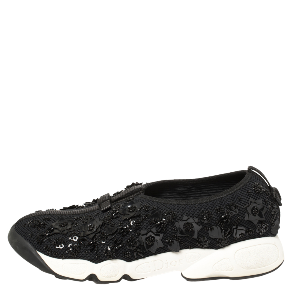 

Dior Black Mesh Crystal Embellished Fusion Sneakers Size