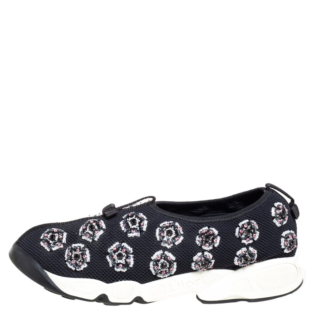

Dior Black Mesh Fusion Crystal Embellished Sneakers Size