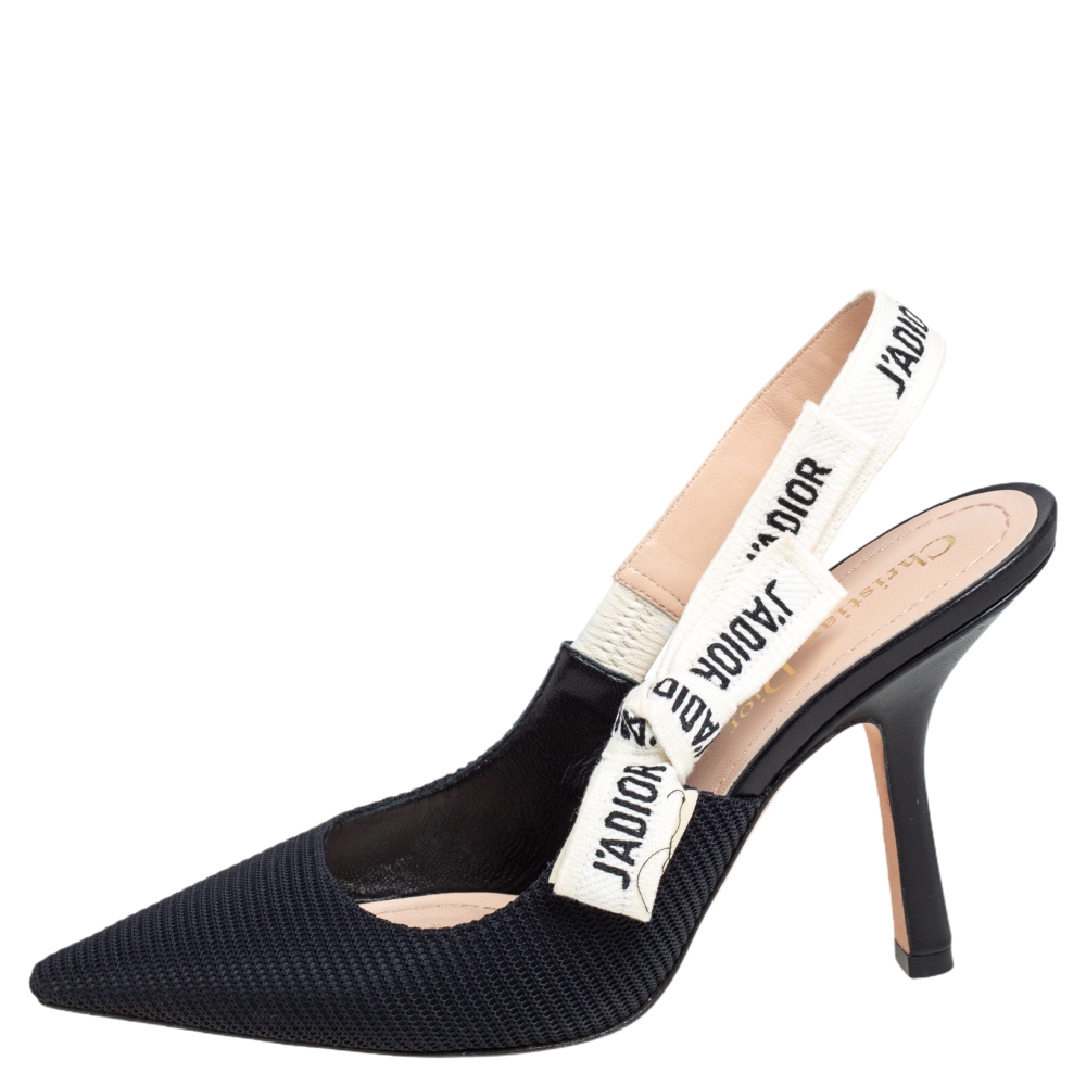 

Dior Black Canvas J'adior Slingback Sandals Size