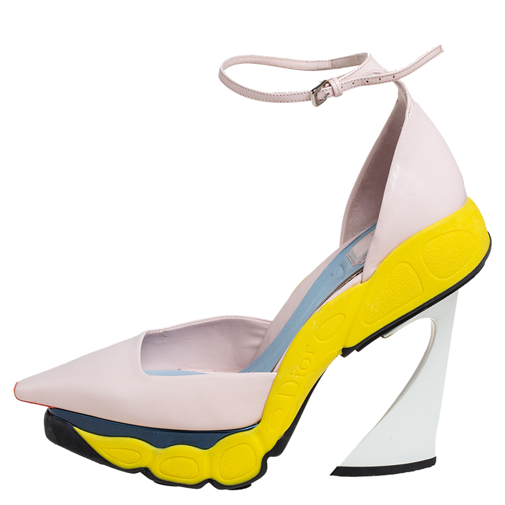 

Dior Multicolor Leather Sneaker Ankle Strap Pumps Size