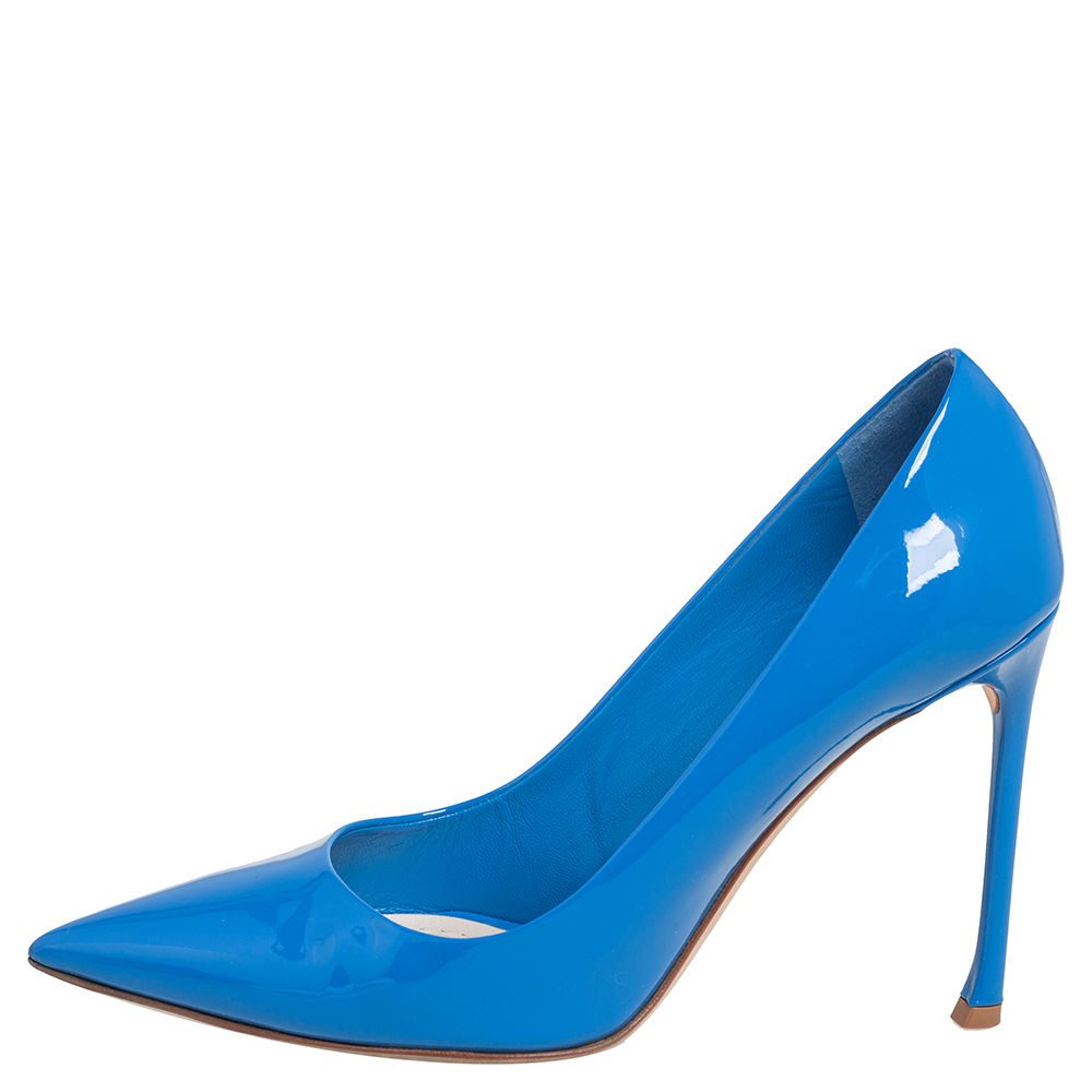 

Dior Blue Patent Leather Dioressence Pointed Toe Pumps Size