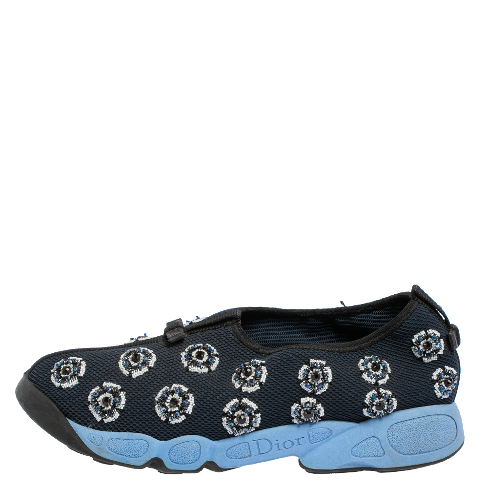 

Dior Blue Mesh Fusion Embellished Sneakers Size