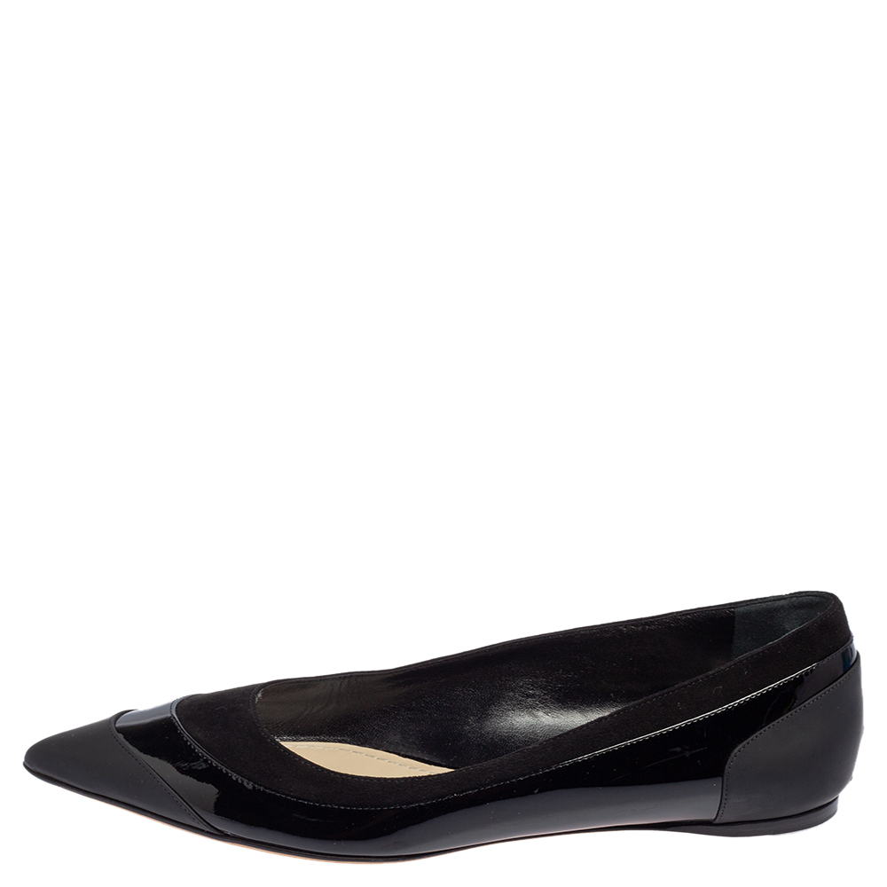 

Dior Black Patent And Leather Ballet Flats Size