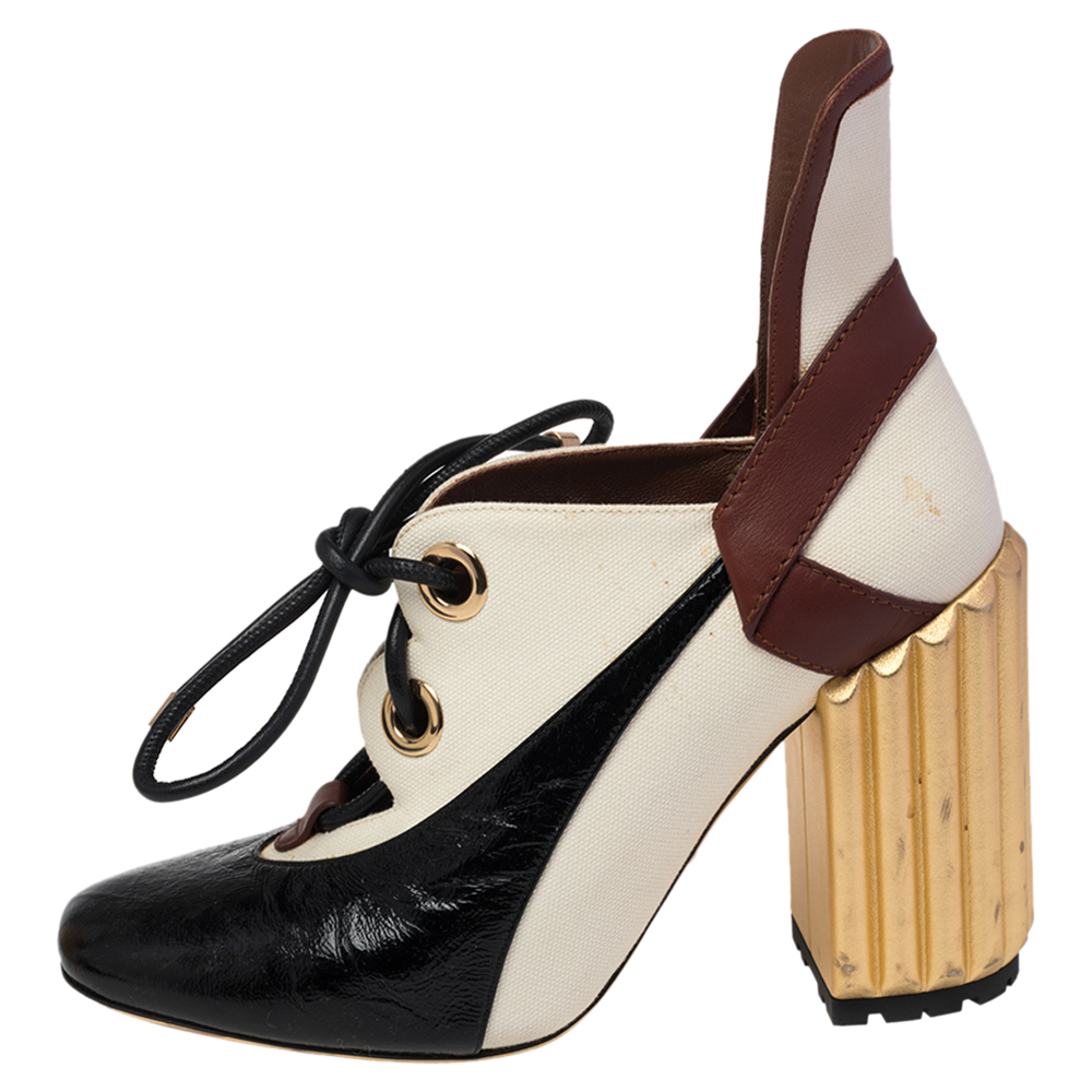 

Dior Tricolor Patent Leather And Canvas Glorious Lace-Up Ankle Booties Size, Multicolor