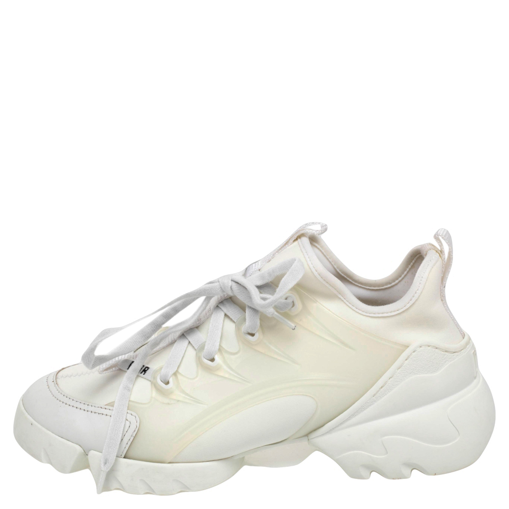 

Dior White Leather and Rubber D-Connect Sneakers Size