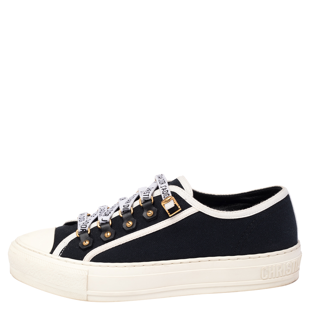 

Dior Black/White Canvas Walk'n'Dior Low Top Sneakers Size
