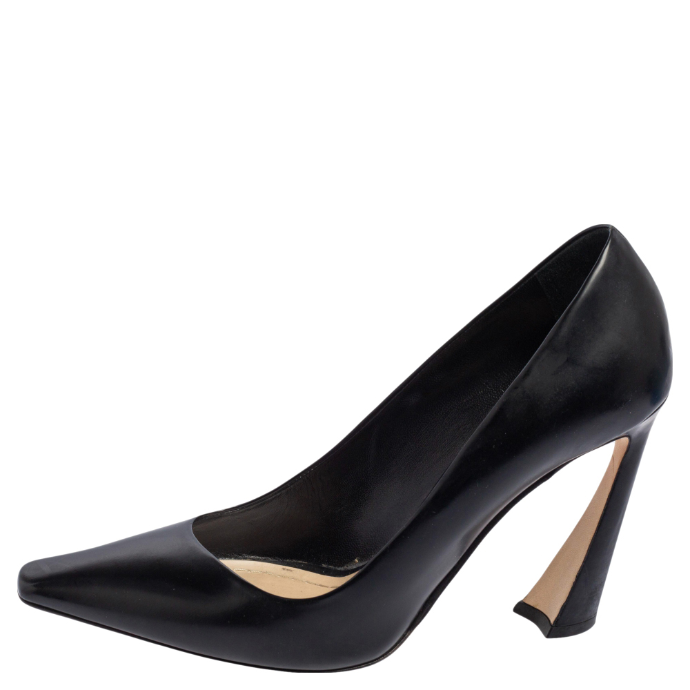 

Dior Black Leather Square Toe Songe Pumps Size