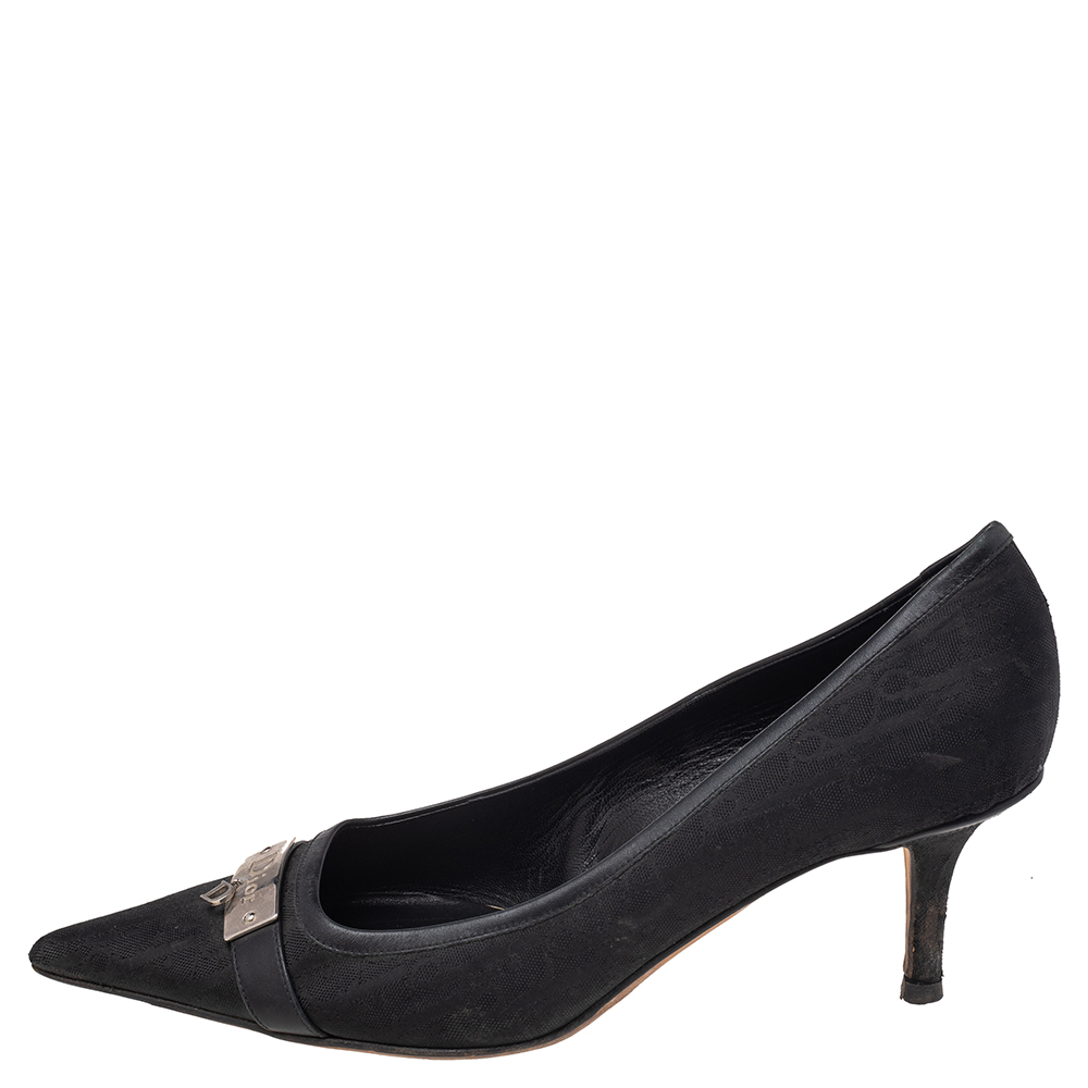 

Dior Black Diorissimo Canvas And Leather Pointed Toe Pumps Size