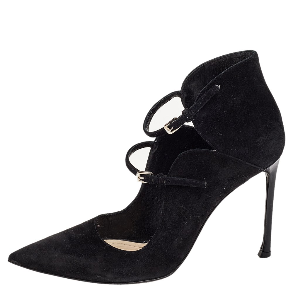 

Dior Black Suede Double Ankle Strap Pointed Toe Pumps Size