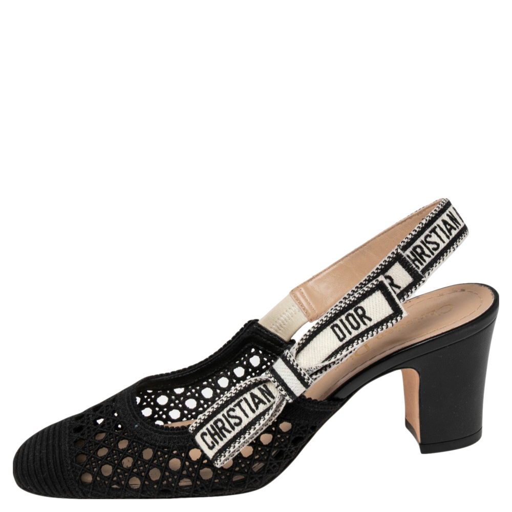 

Dior Black Fabric Moi Slingback Sandals Size