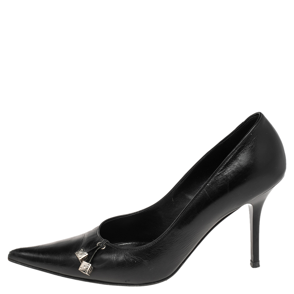 

Dior Black Leather Dice Pointed Toe Pumps Size