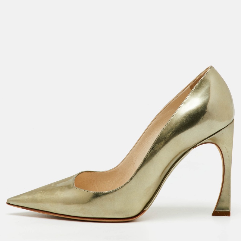 

Dior Metallic Gold Mirror Leather Songe Pointed Toe Pumps Size