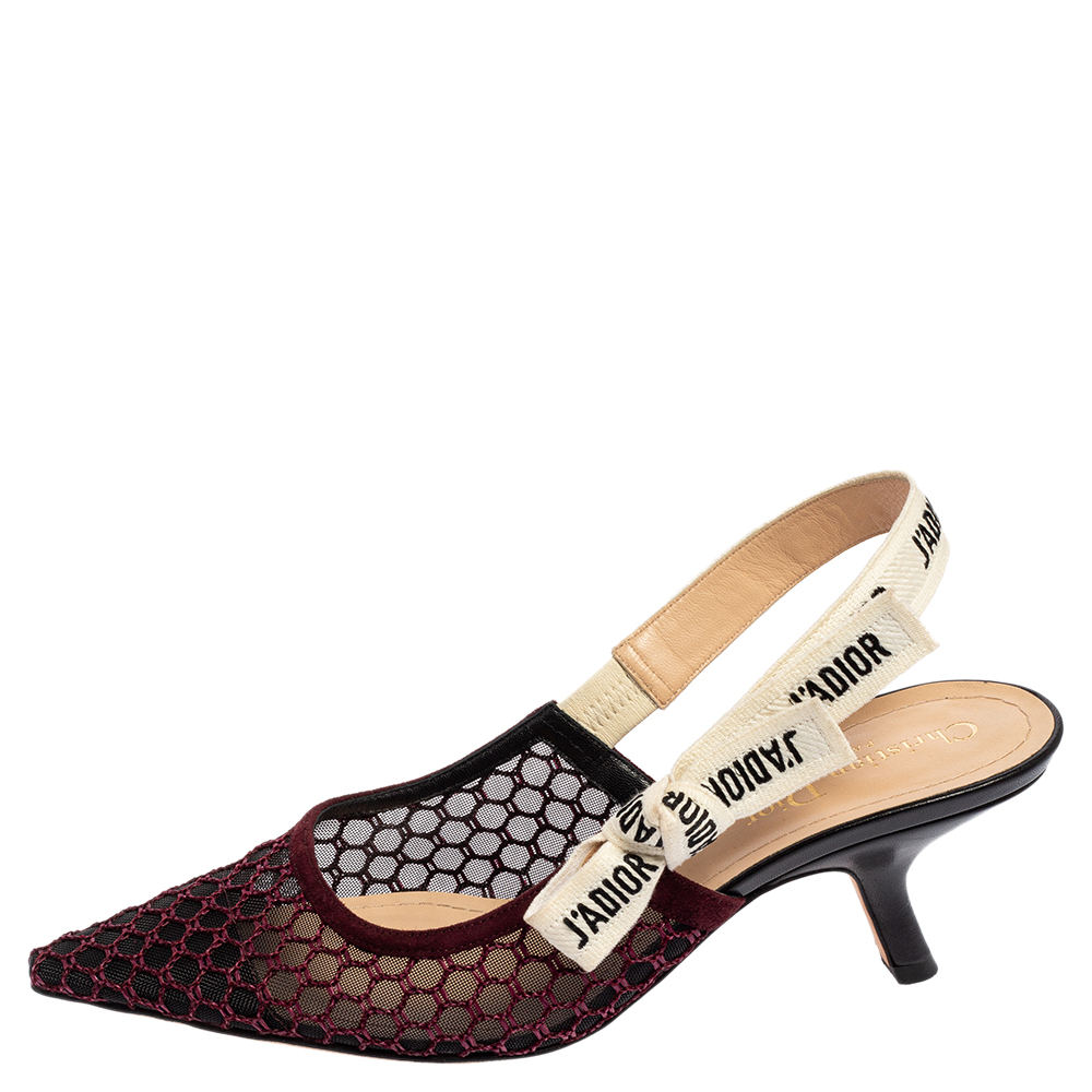 

Dior Purple/Black Mesh J'Adior Slingback Sandals Size