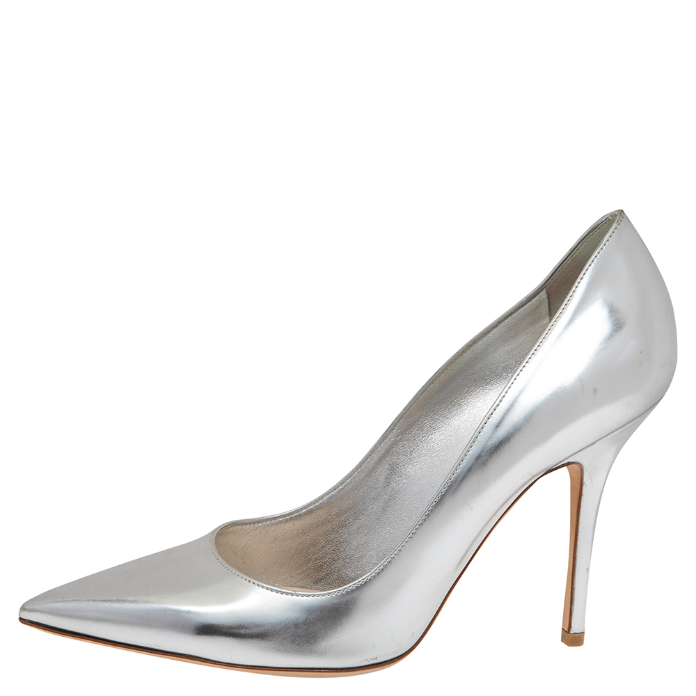 

Dior Silver Leather Pointed Toe Pumps Size