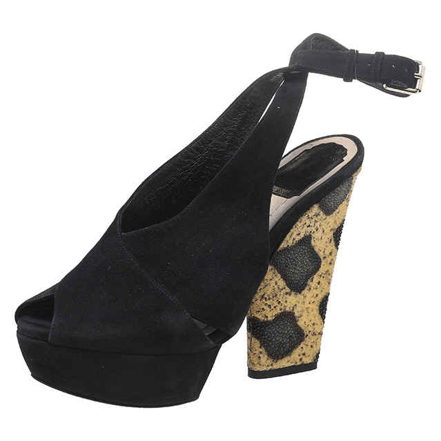 

Dior Black Suede Platform Ankle Strap Sandals Size