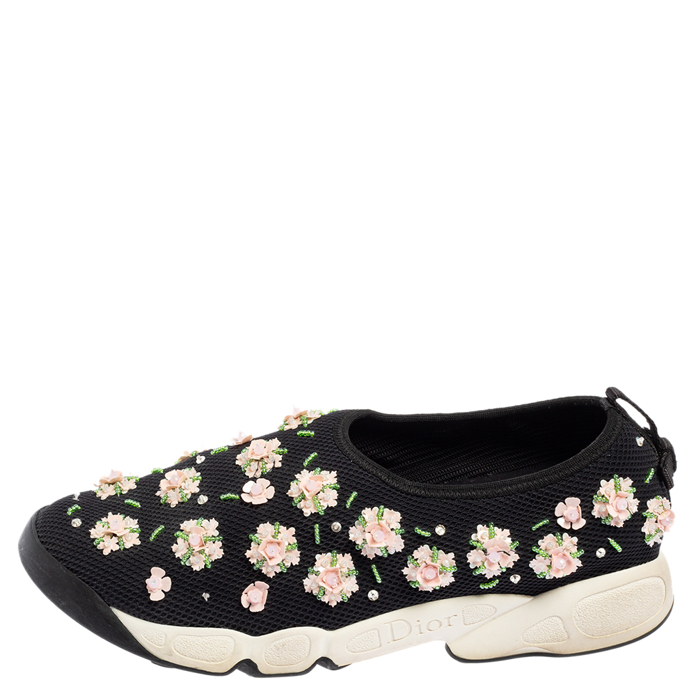 

Dior Black Mesh Fusion Embellished Sneakers Size