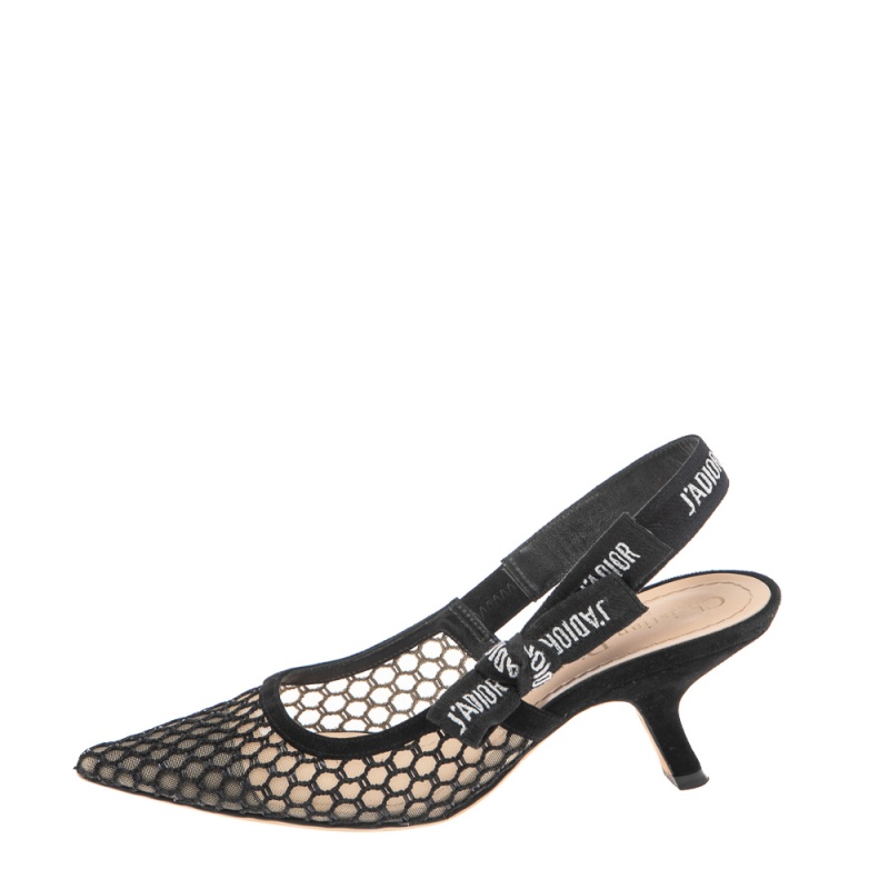 

Dior Black Mesh J'Adior Slingback Pumps Size