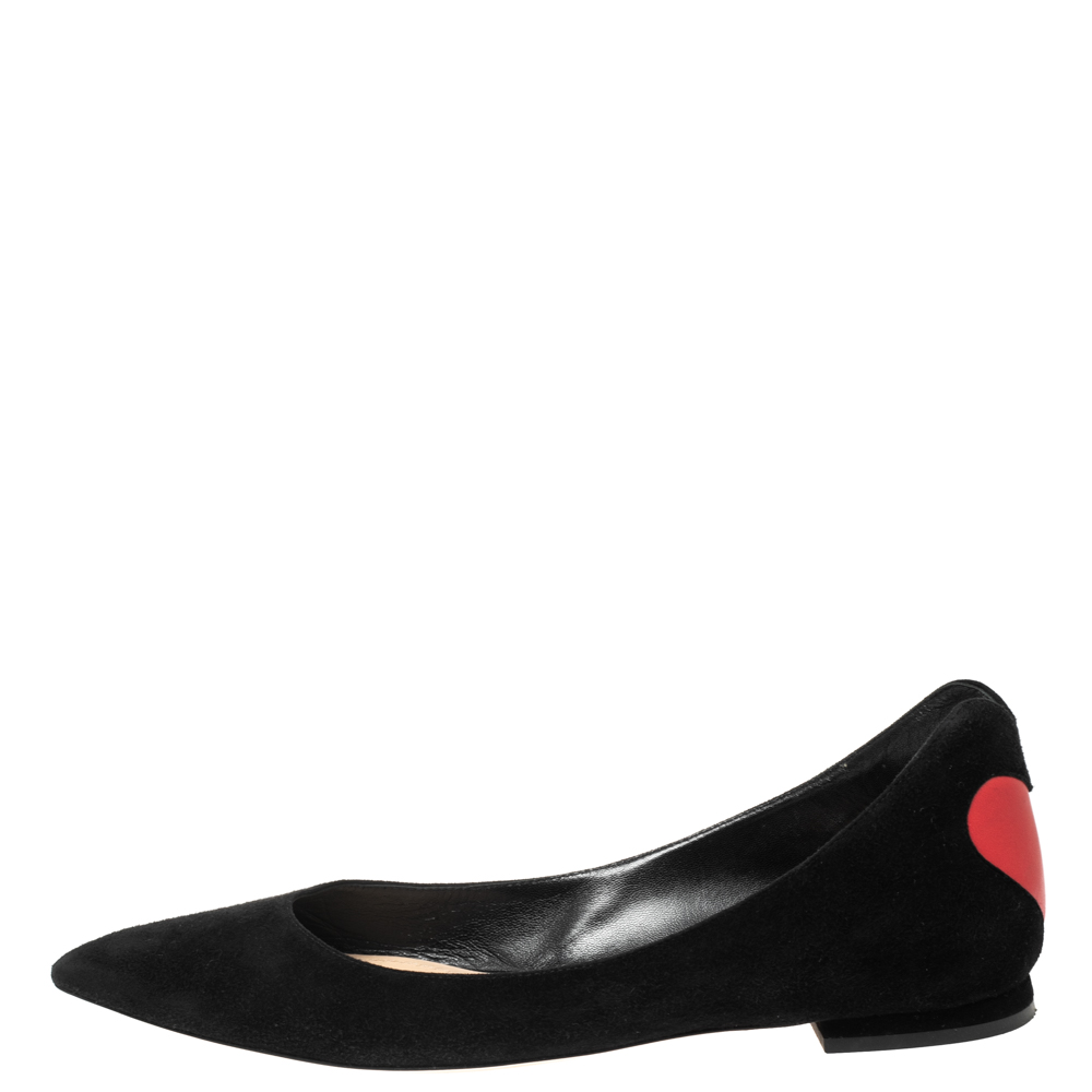 

Dior Black Velvet Amour Ballet Flat Size