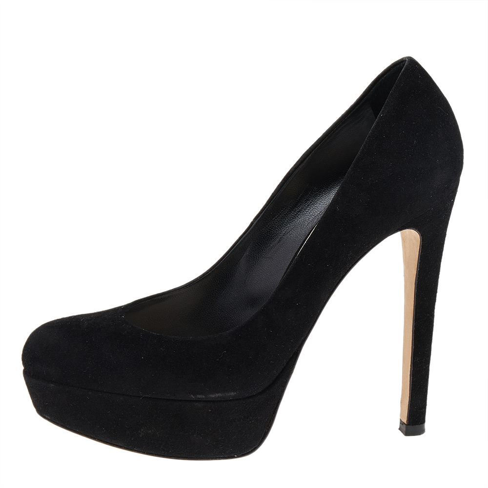 

Dior Black Suede Platform Pumps Size