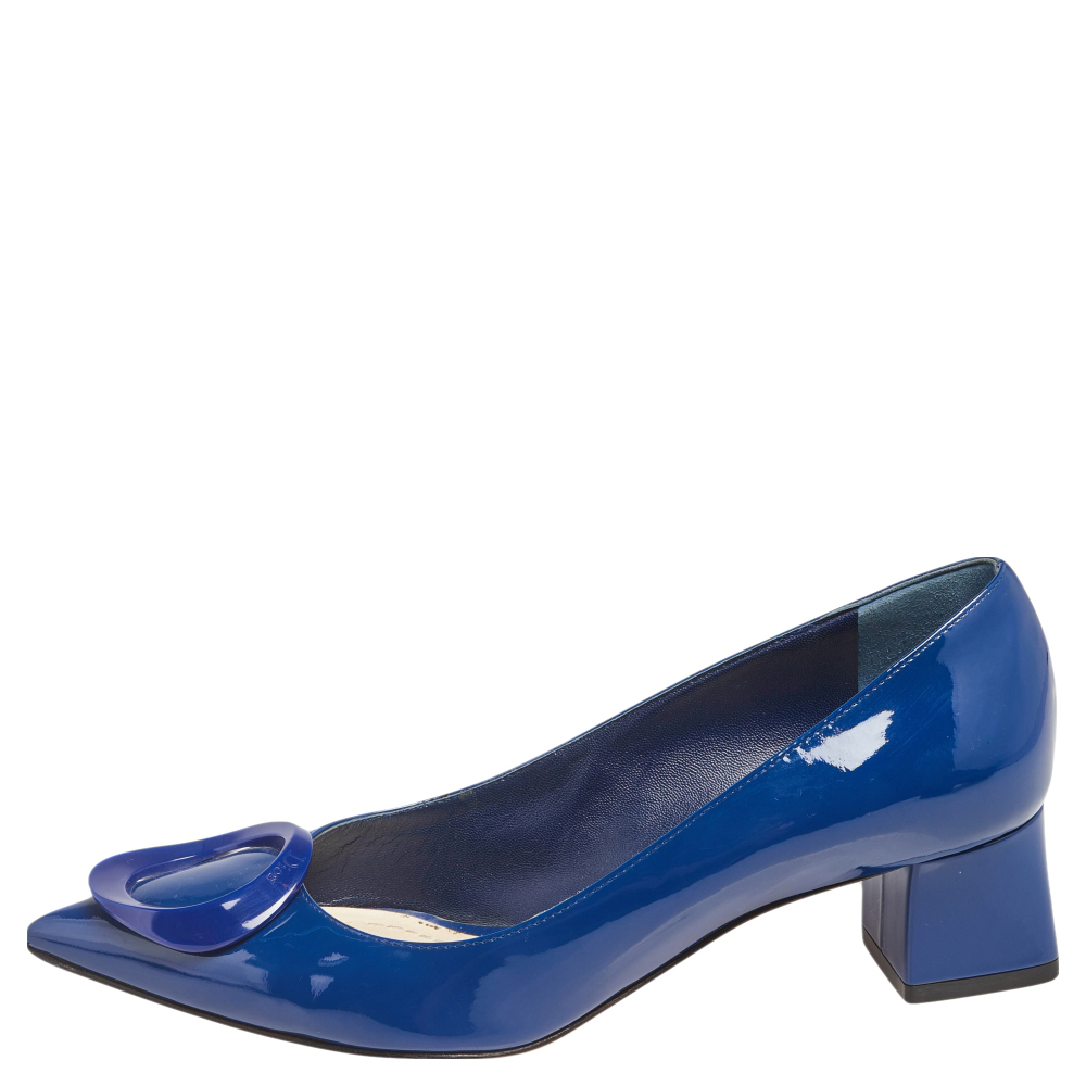 

Dior Blue Patent Leather Pointed Toe Pumps Size