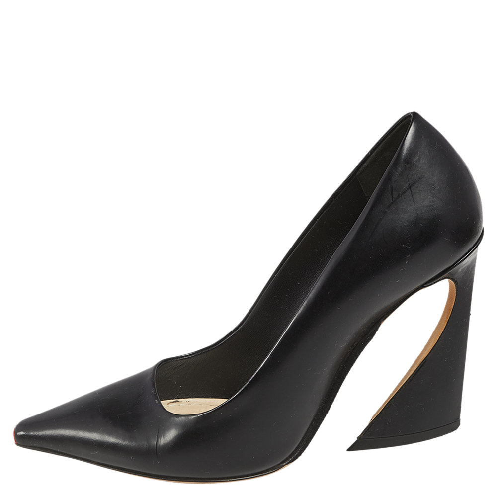 

Dior Black Leather Pointed Toe Curved Heel Pumps Size