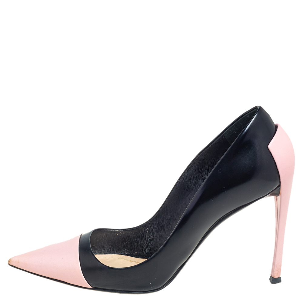 

Dior Pink/Black Leather Declinaison Pointed Toe Pumps Size