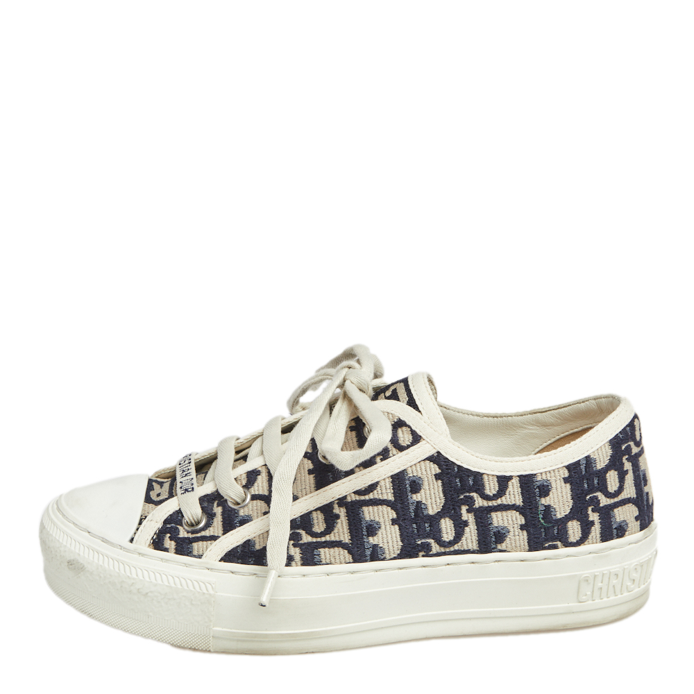 

Dior Black/White Walk'n'Dior Canvas Sneakers Size