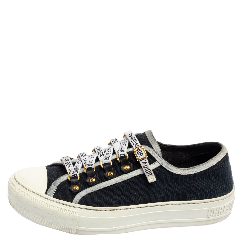 

Dior Black/White Canvas Walk'n'Dior Low Top Sneakers Size