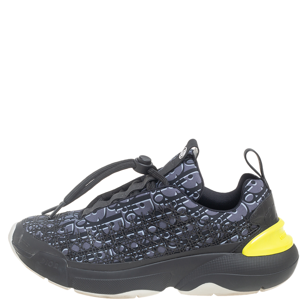 

Dior Blue/Black Fabric And Rubber Sneakers Size