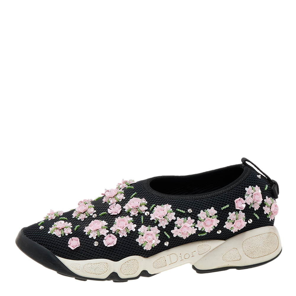 

Dior Black Mesh Fusion Embellished Slip On Sneakers Size