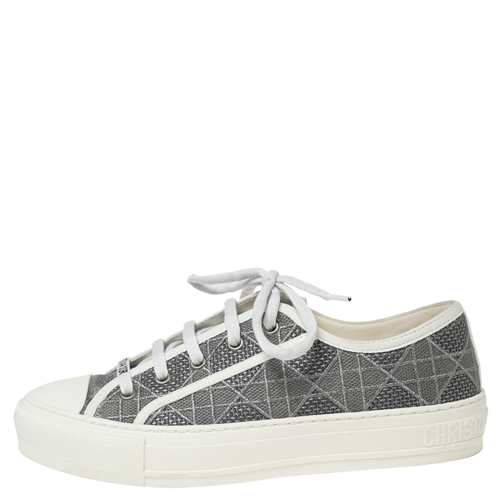 

Dior Grey Canvas Walk'n'Dior Low-Top Sneakers Size
