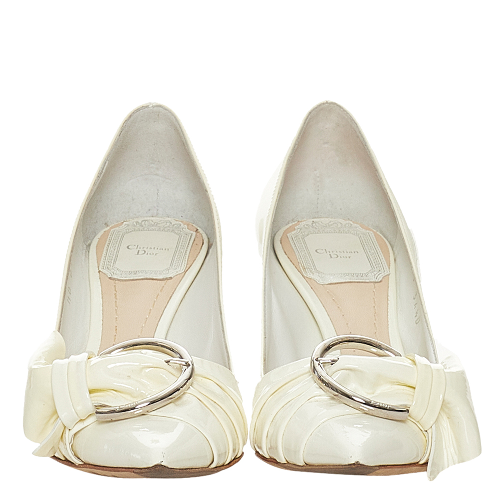 

Dior White Patent Leather Pumps Size EU  1/2